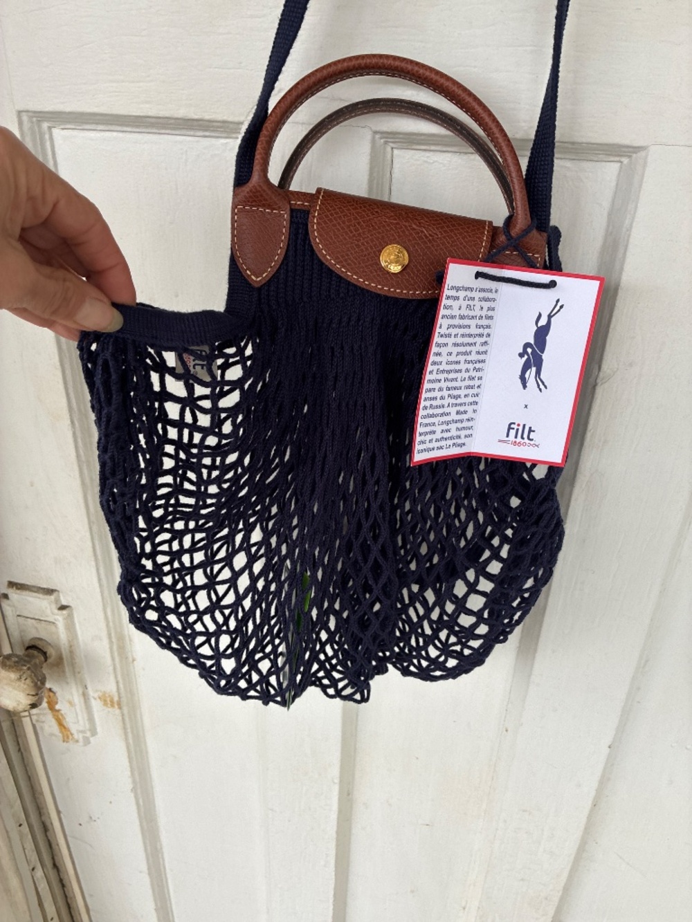 Longchamp Le Pliage Filt Navy Mesh Bag NWT - Picture 6 of 8